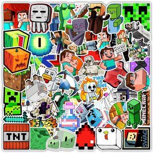MINECRAFT Character Pixel Miner Gaming‎ Stickers (25 pc) SO CUTE!!!